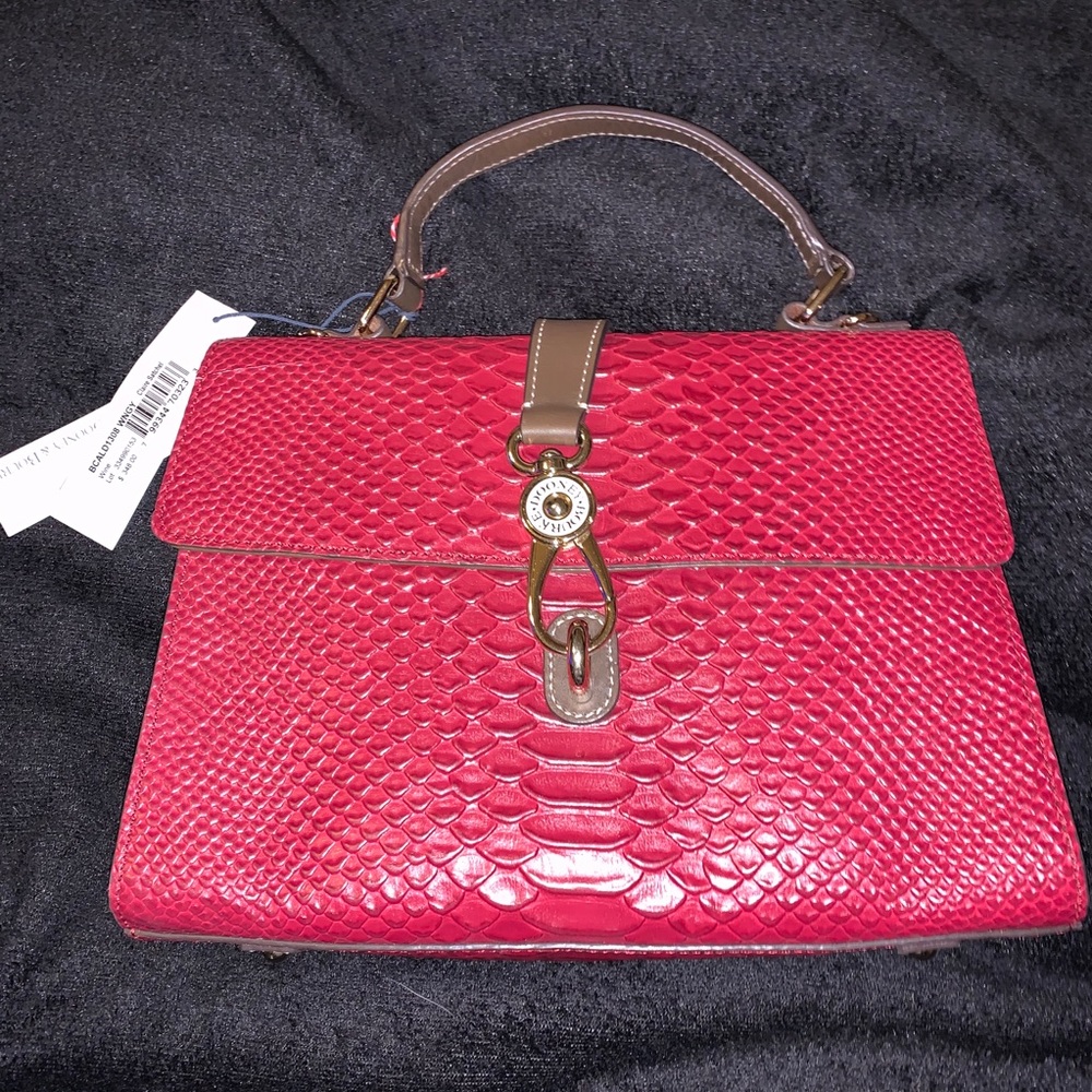 NWT #DOONEYANDBOURKE Claire Satchel in wine.